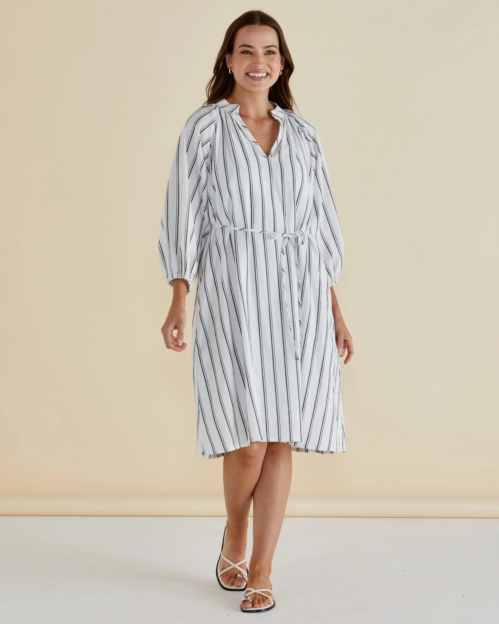 Jenna Dress - Black/White Stripe - Image 2