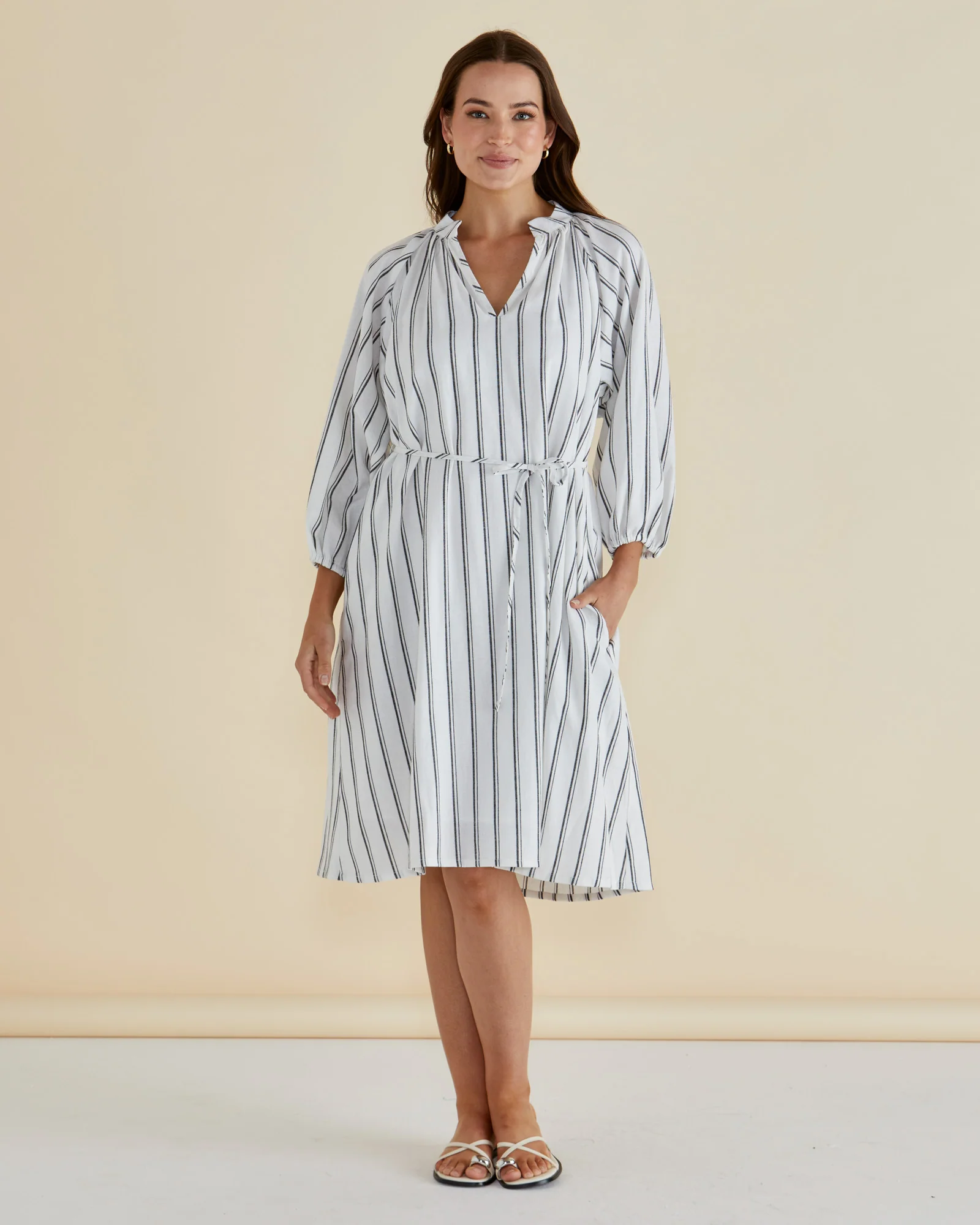 Jenna Dress - Black/White Stripe - Image 5