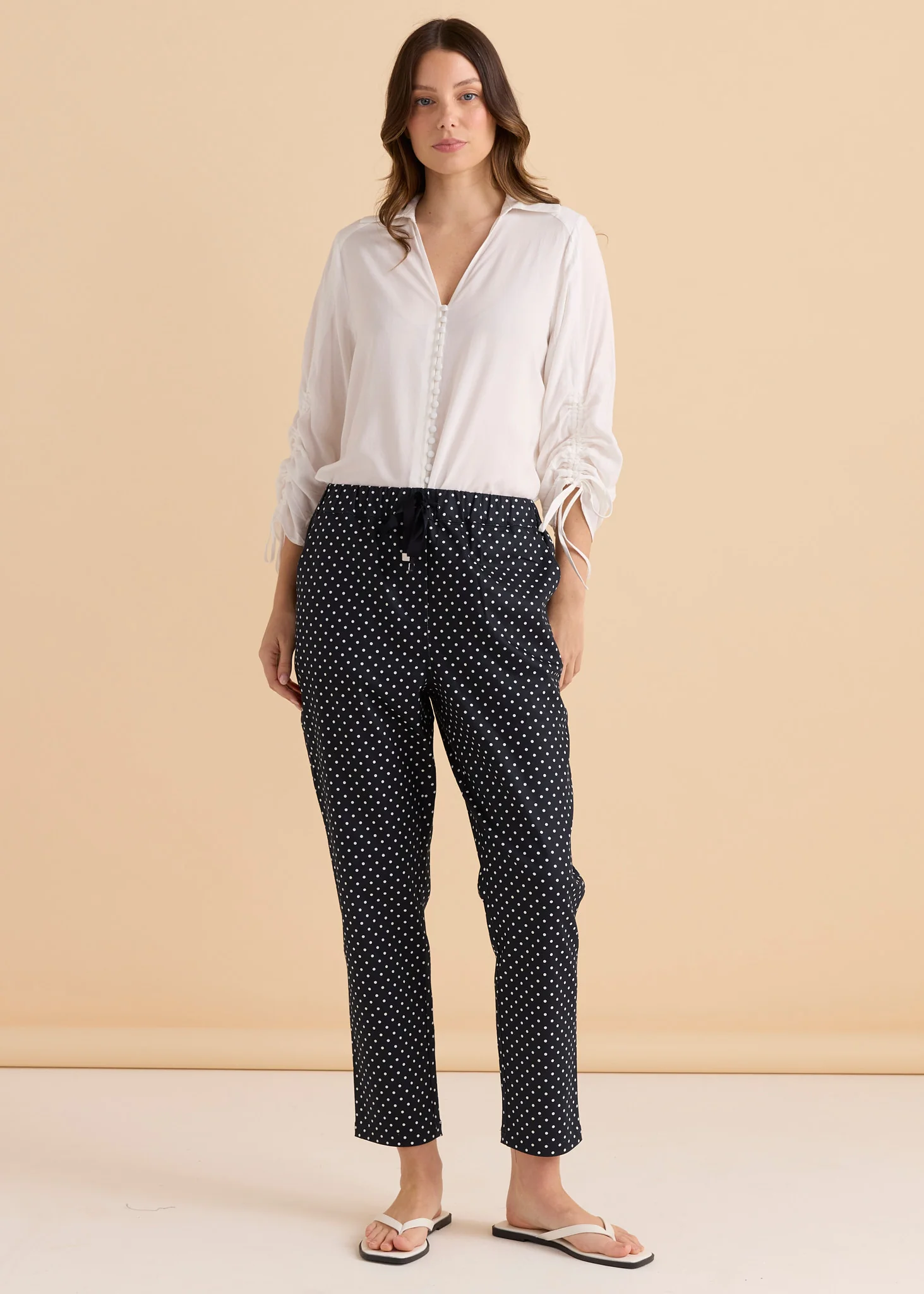 Kenzie Jogger - Navy Polkadot - Image 2