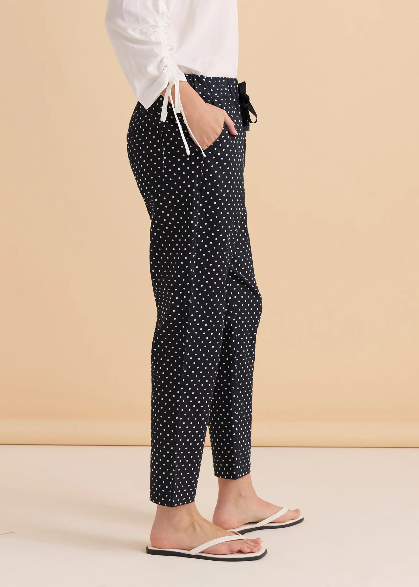 Kenzie Jogger - Navy Polkadot - Image 3