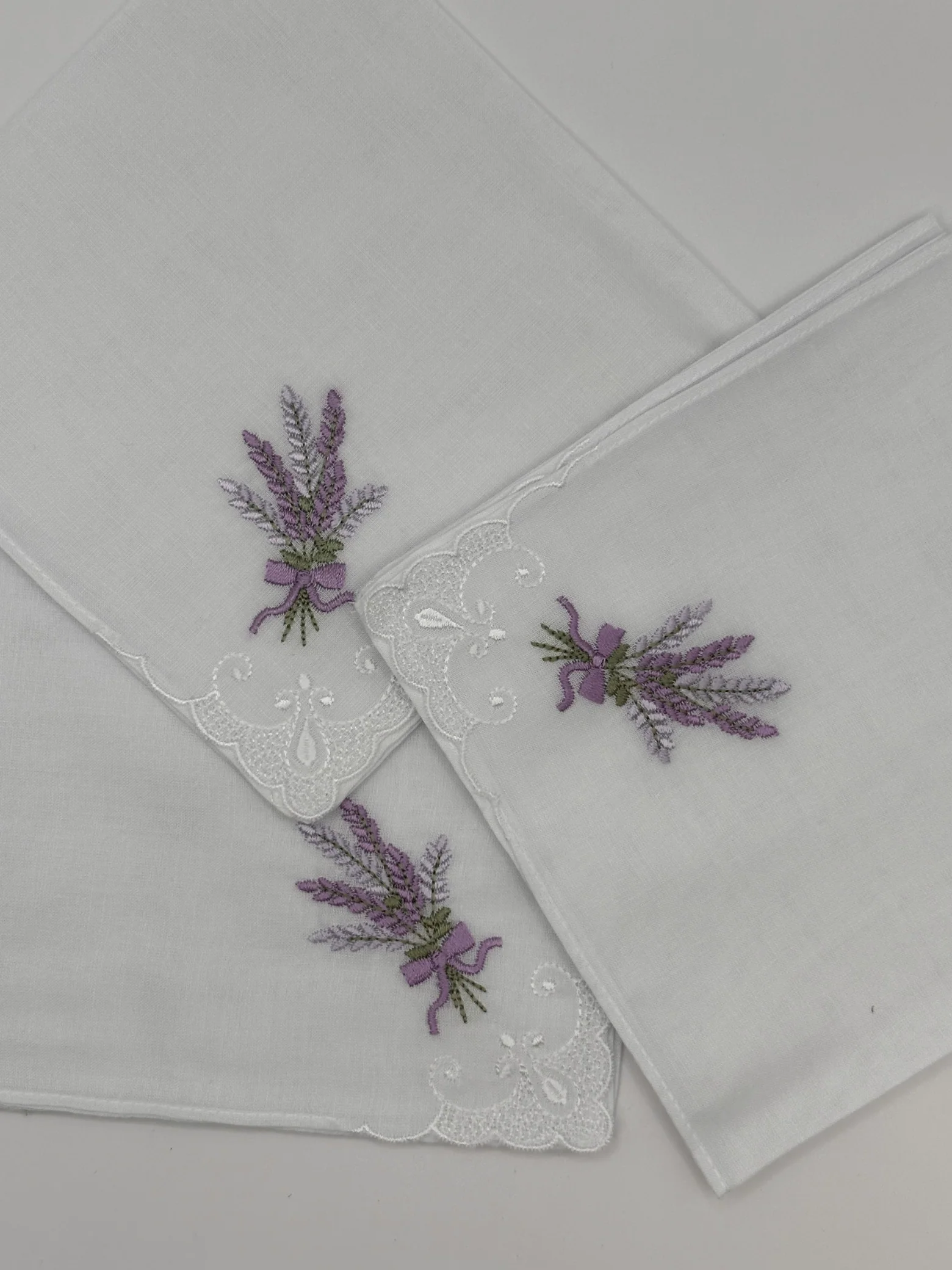 Ladies Lavender Embroidered Hanky