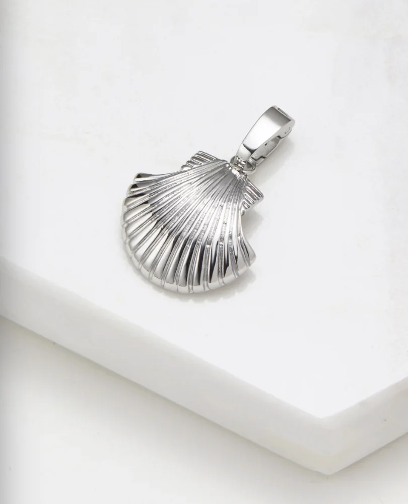 Large Shell Charm - Silver