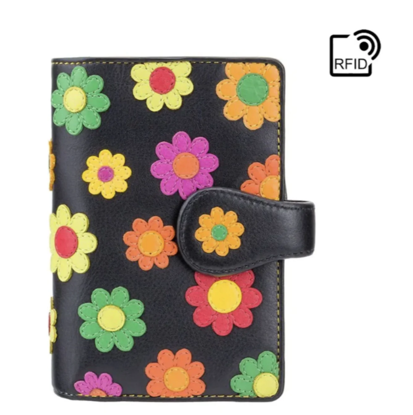 Leather Women'S Cash & Coin Wallet - The Flower