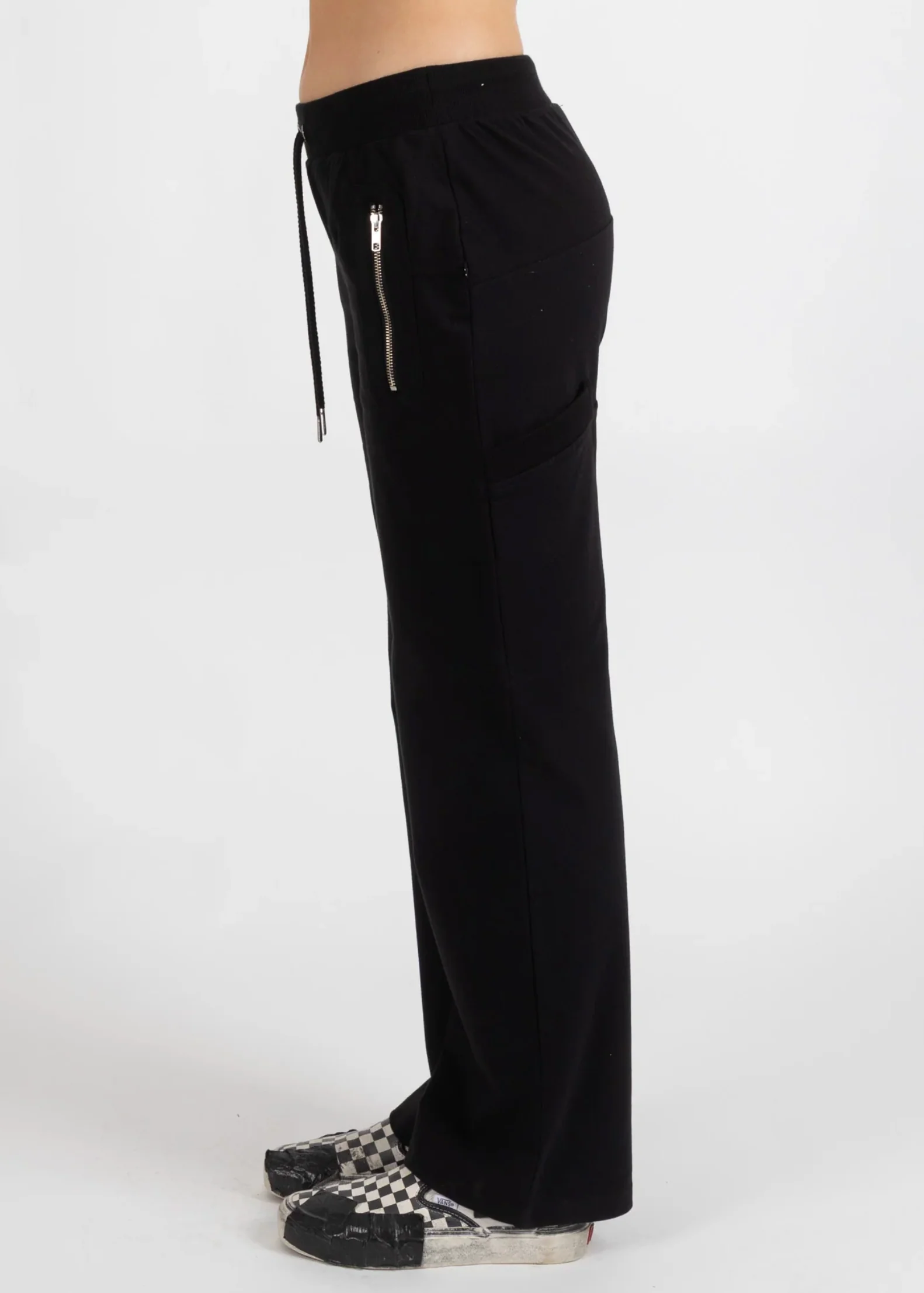 Loose Leg Escape Trackies - Black/Silver - Image 3