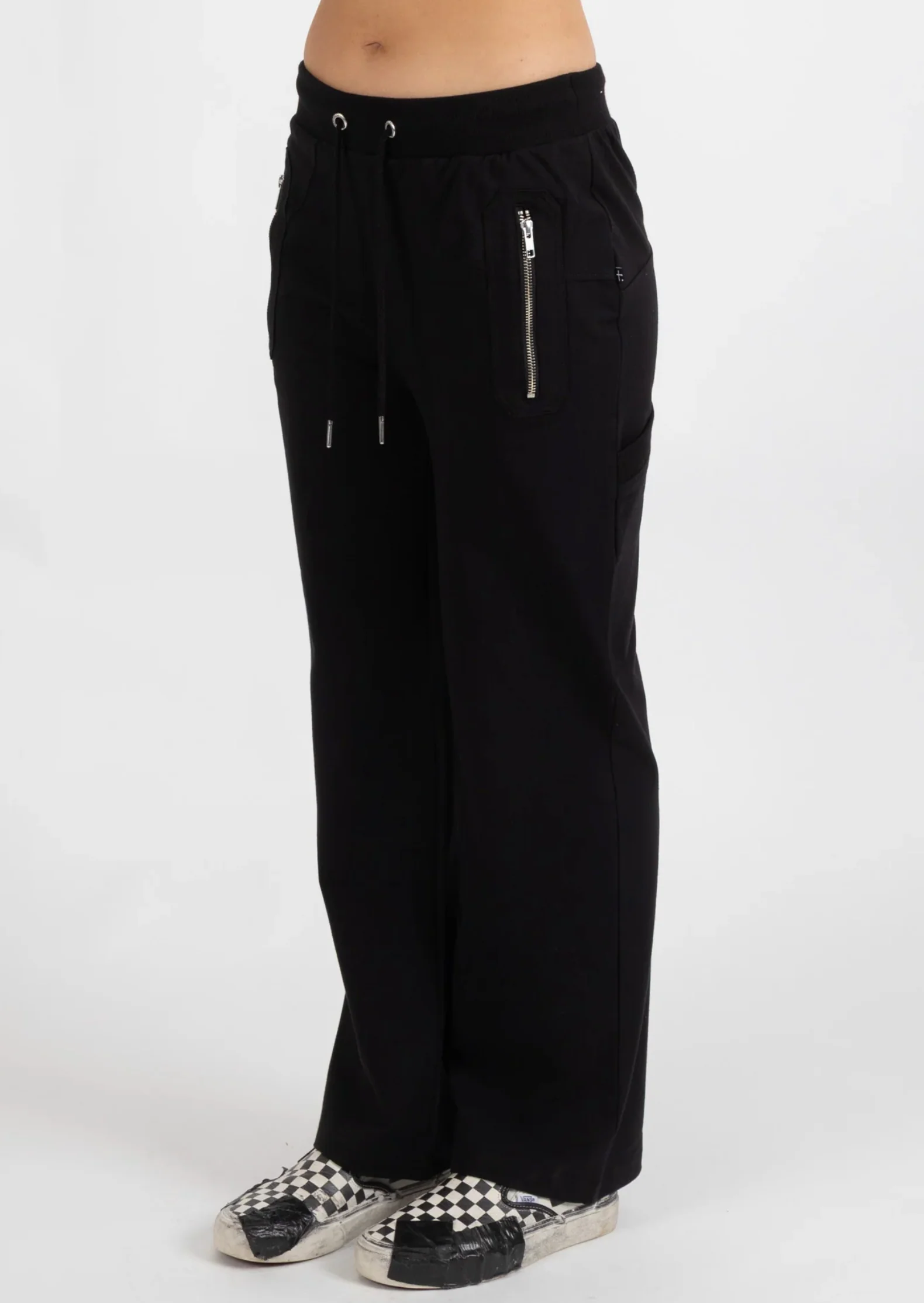 Loose Leg Escape Trackies - Black/Silver - Image 4