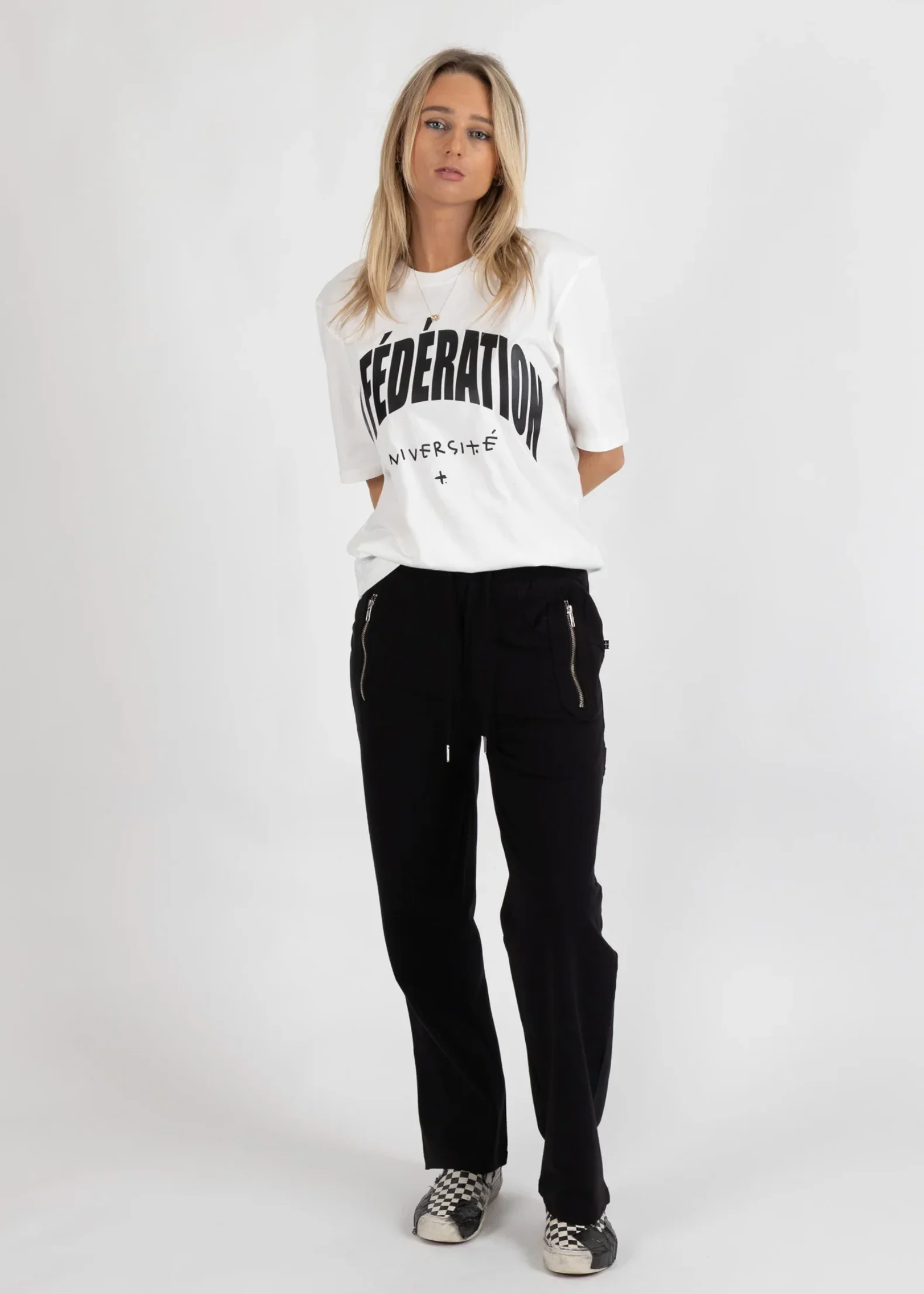 Loose Leg Escape Trackies - Black/Silver - Image 5