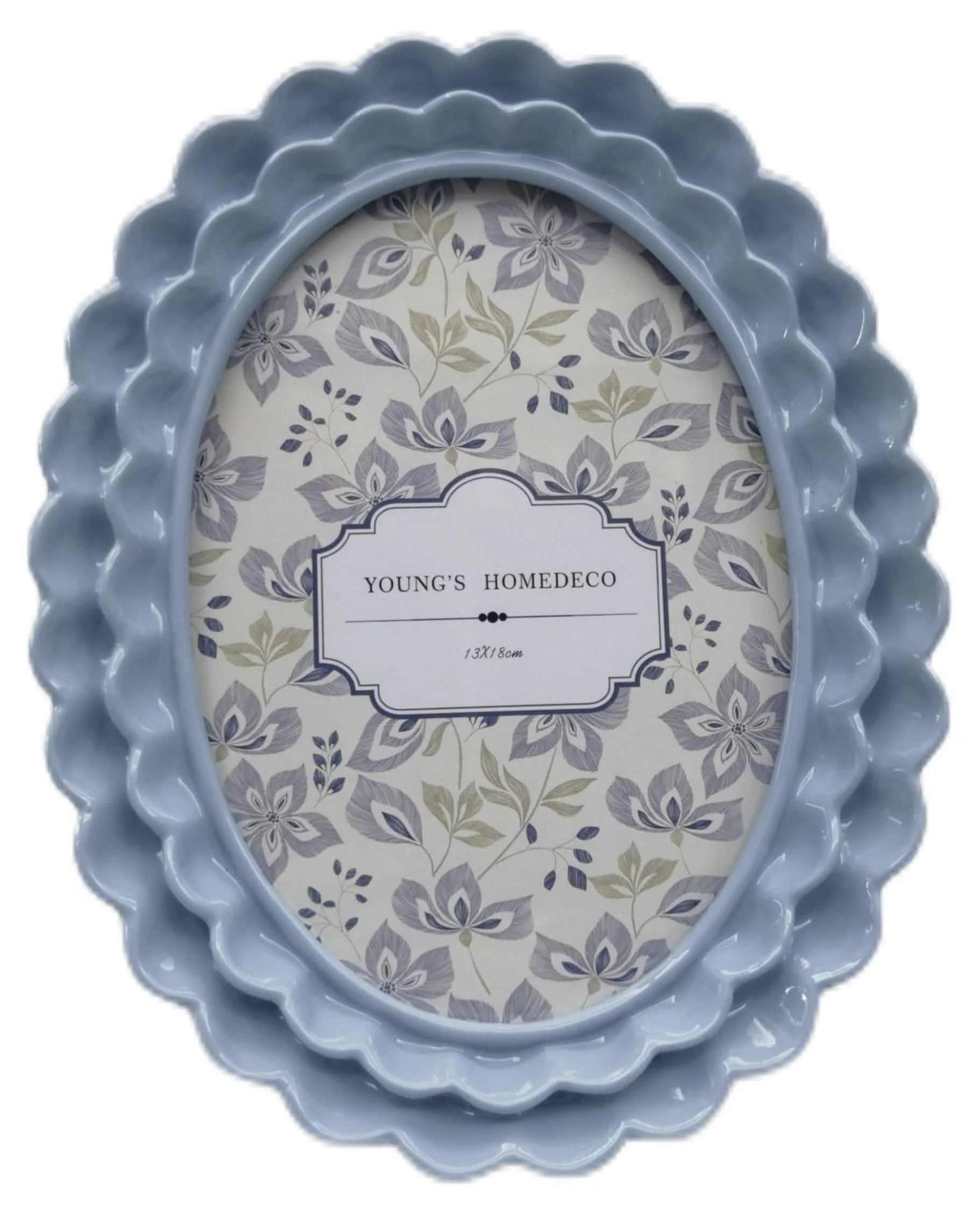 Lotti Petal Oval Frame Blue - 5x7