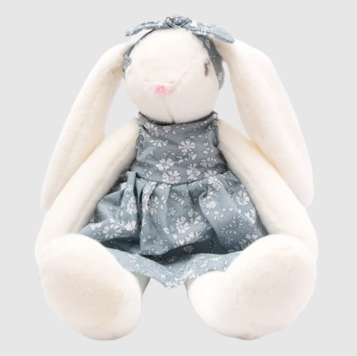 Lucy The Rabbit Soft Toy - Blue Dress