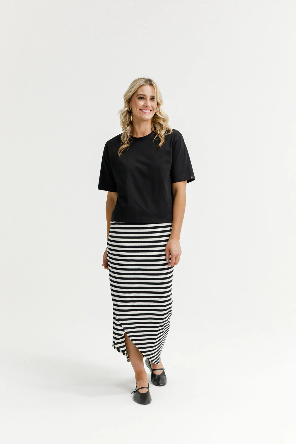 Marley Skirt - Black & White Stripes - Image 4