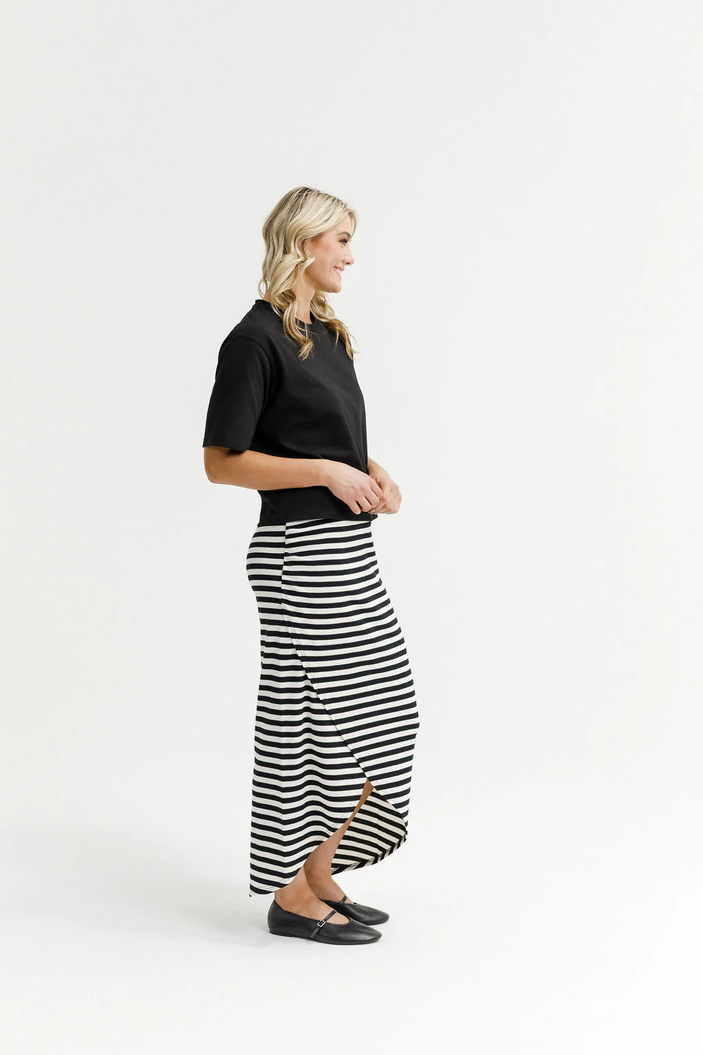 Marley Skirt - Black & White Stripes - Image 5