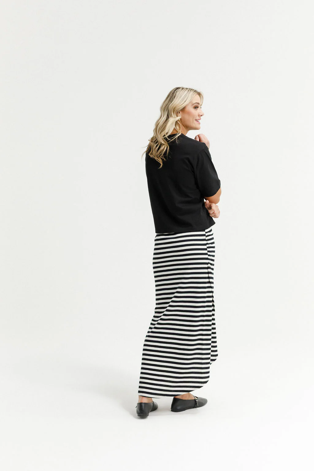 Marley Skirt - Black & White Stripes - Image 6