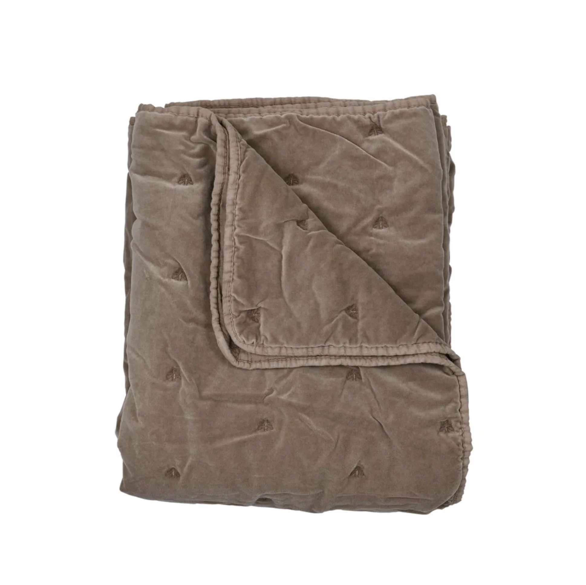 Mason Bee Velvet Throw - Stone