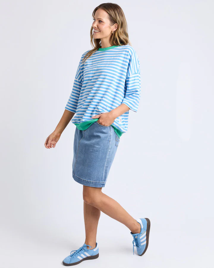 Mazie Stripe Ringer Sweat - Blue - Image 6