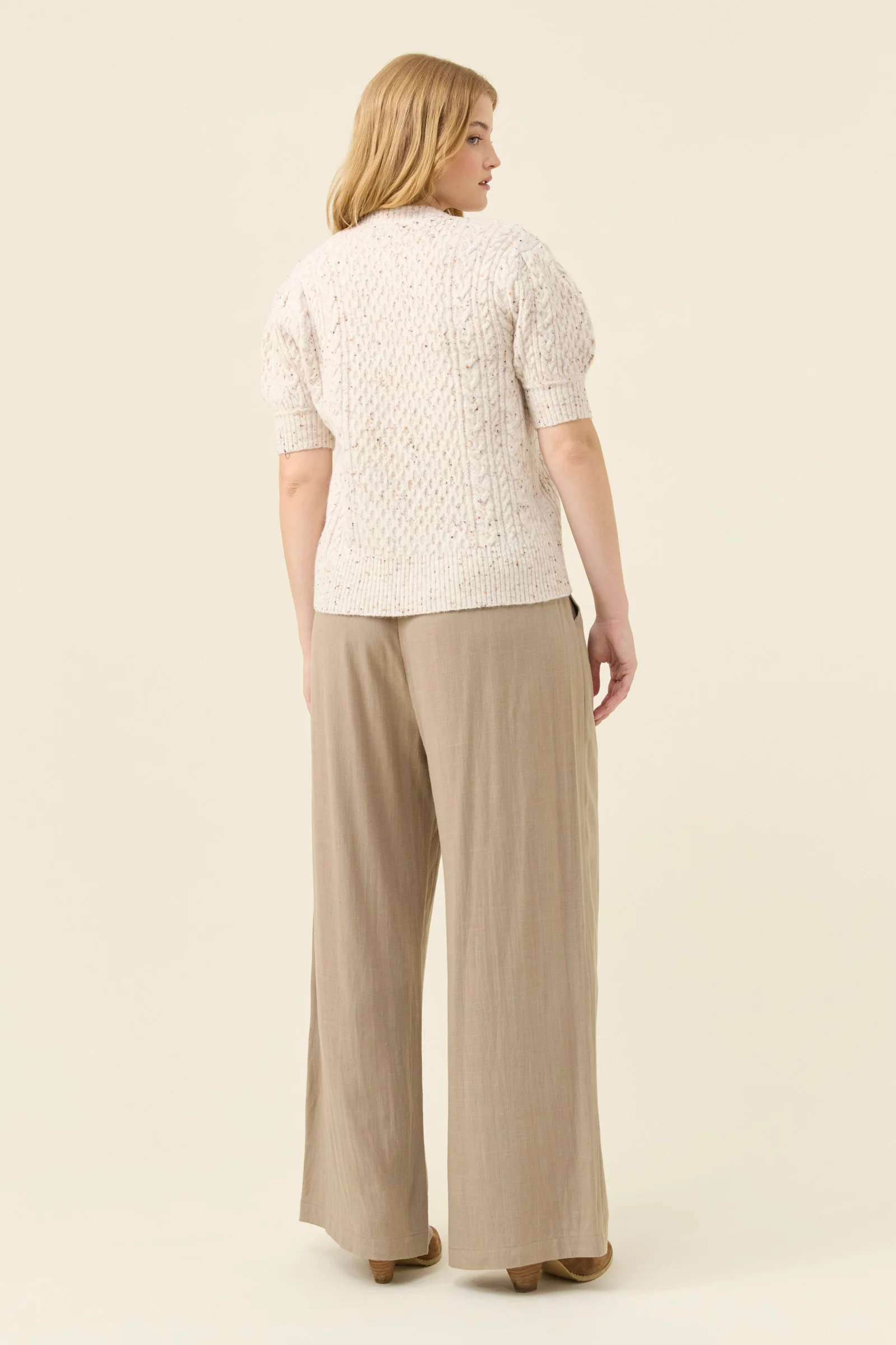 Mckenna Short Sleeve Cardigan - Ivory - Image 5