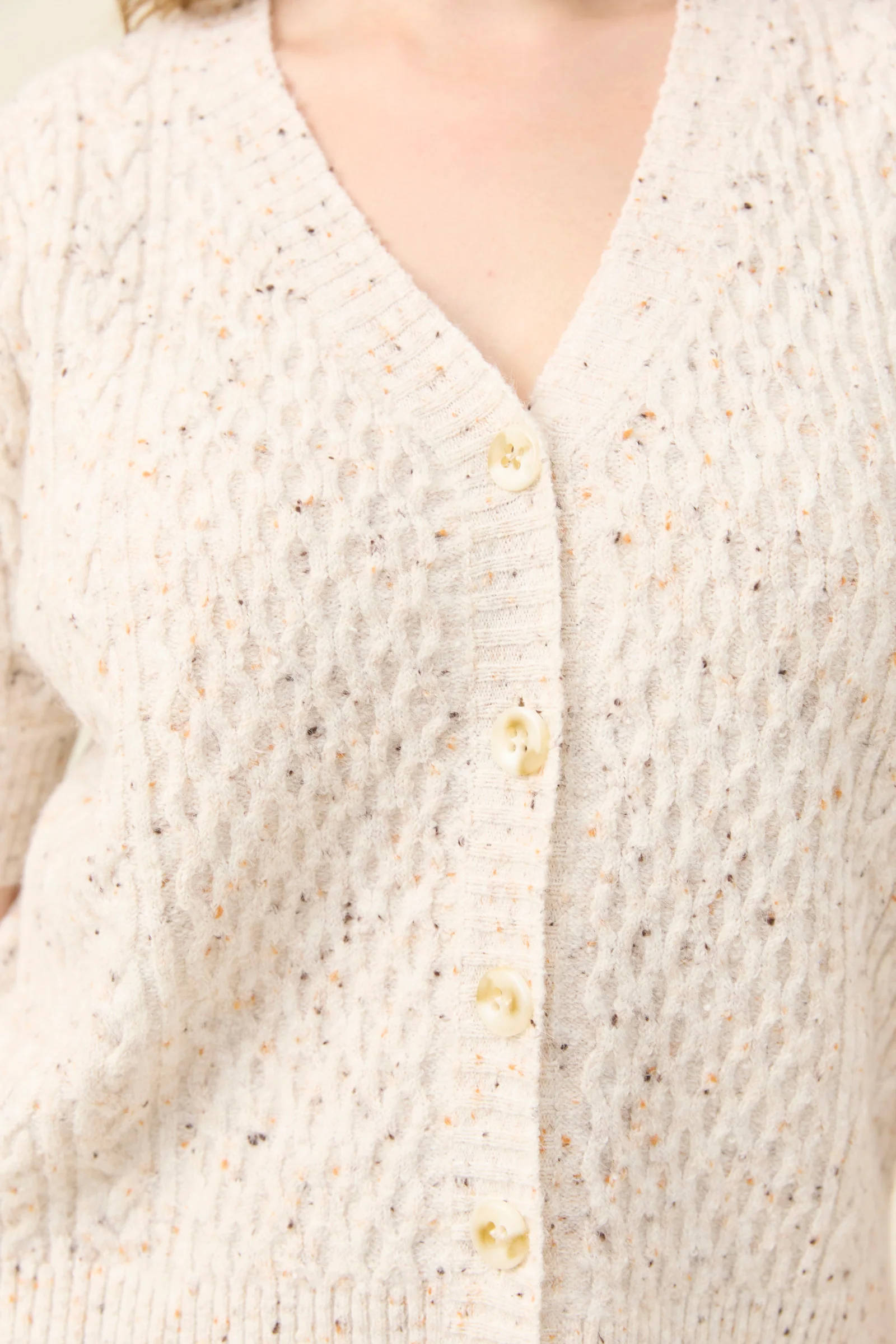 Mckenna Short Sleeve Cardigan - Ivory - Image 7