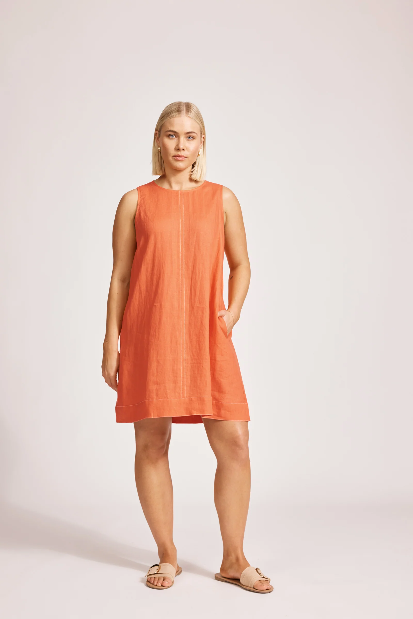 Miramar Tank Dress - Coral - Image 4