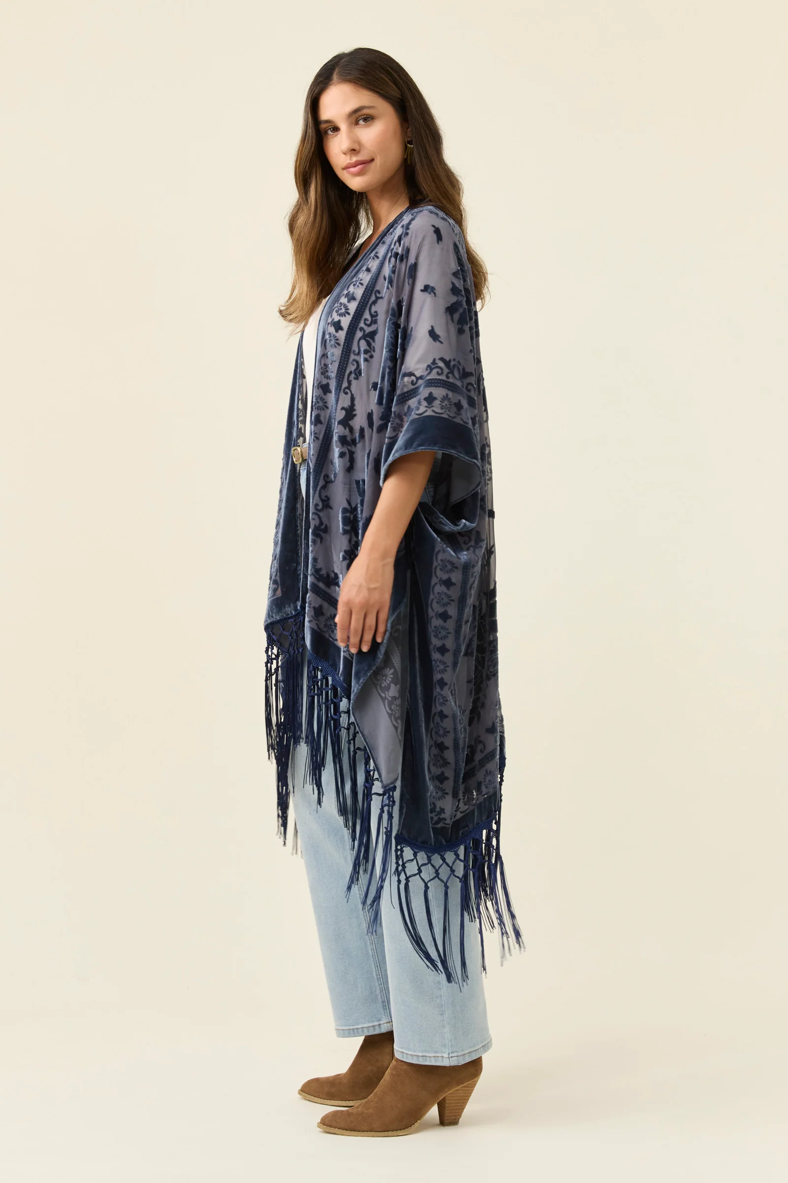 Navi Velvet Cape - Navy - Image 3