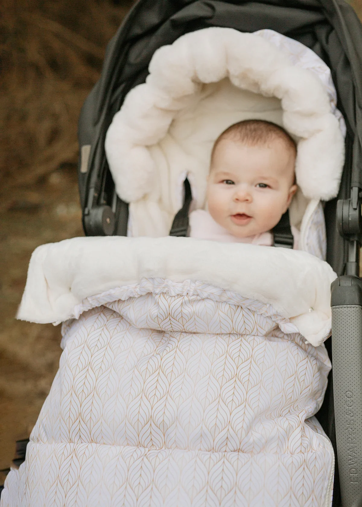 Nordic Footmuff Pram Liner - White Gold - Image 4