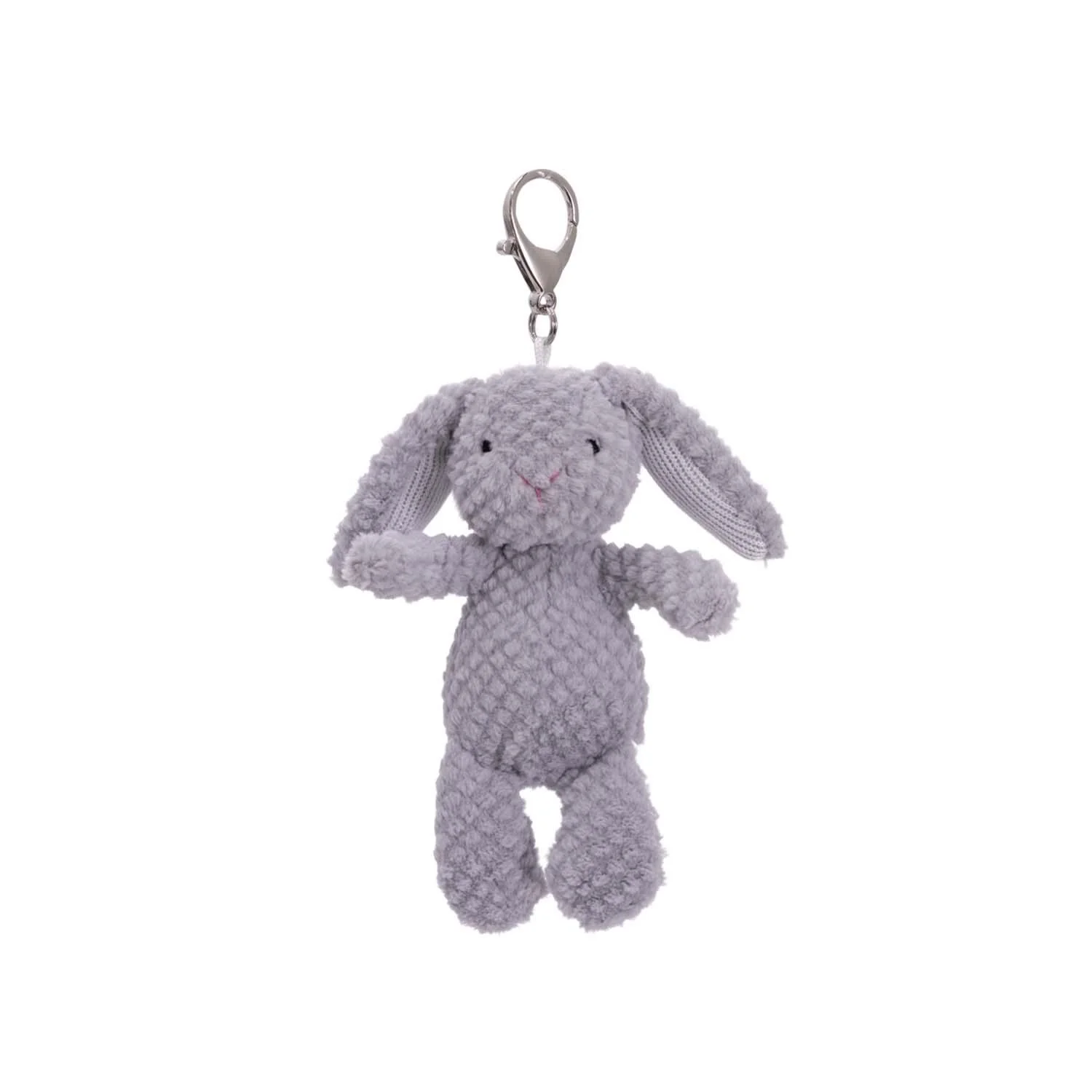Nubby Bunny Grey Bag Charm