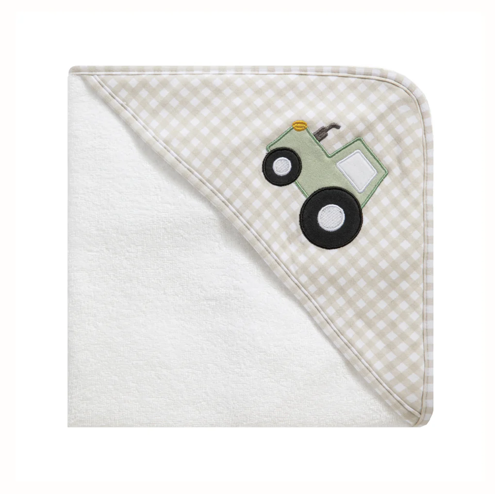 Organic Hooded Towel - Tractor Ride