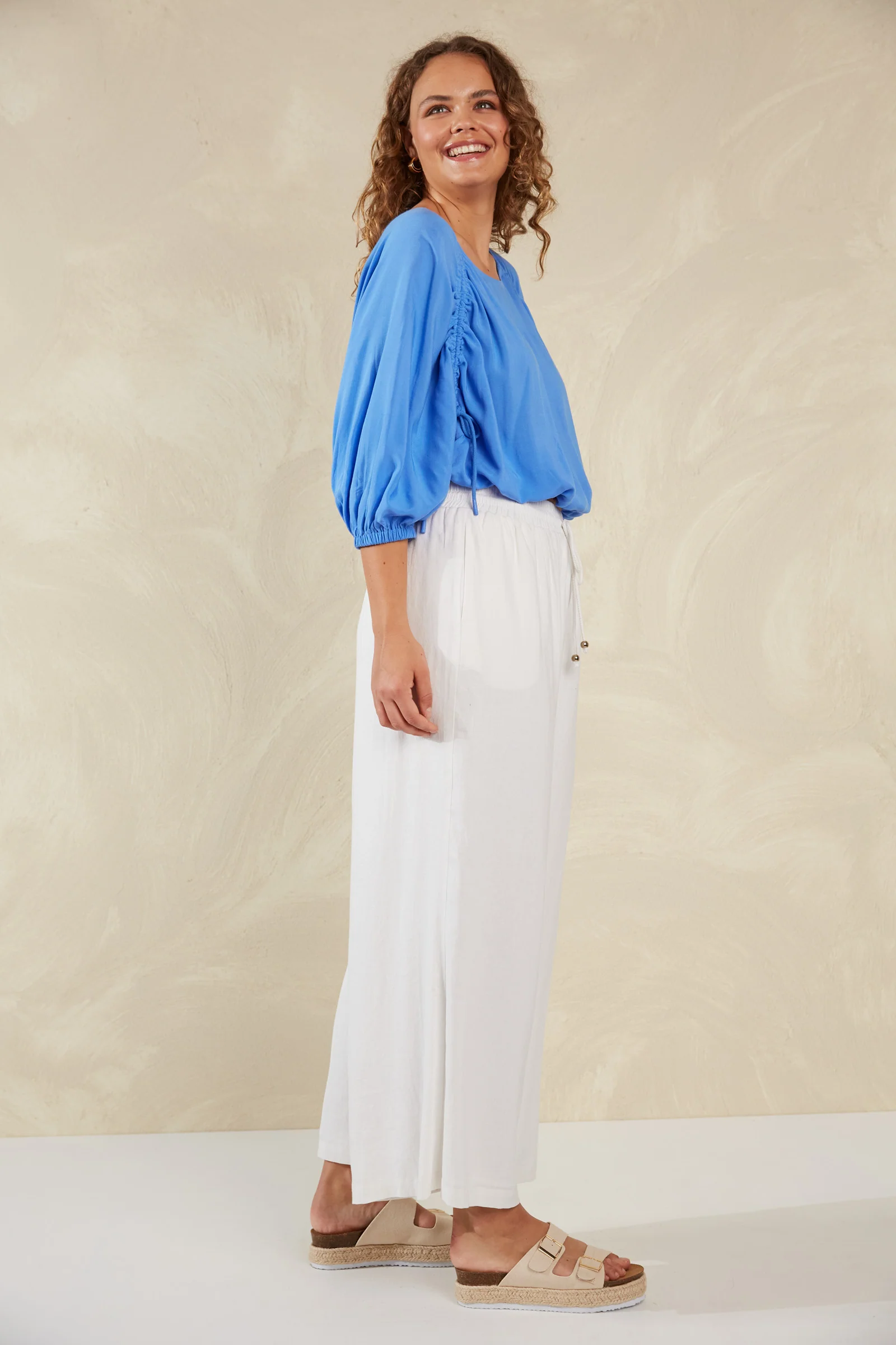 Palermo Drawstring Top - Coast - Image 3
