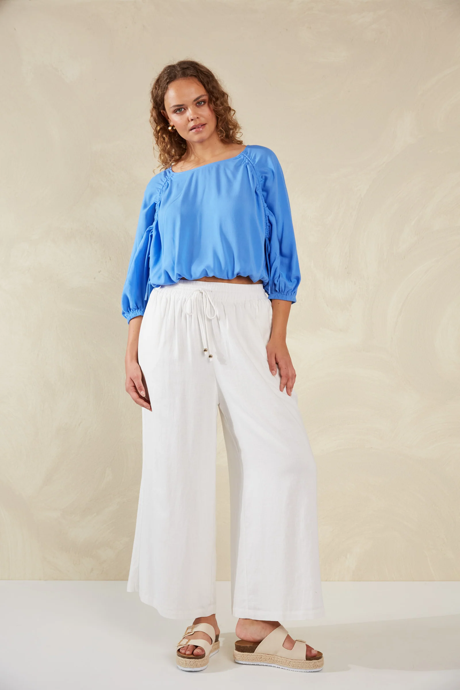 Palermo Drawstring Top - Coast - Image 5