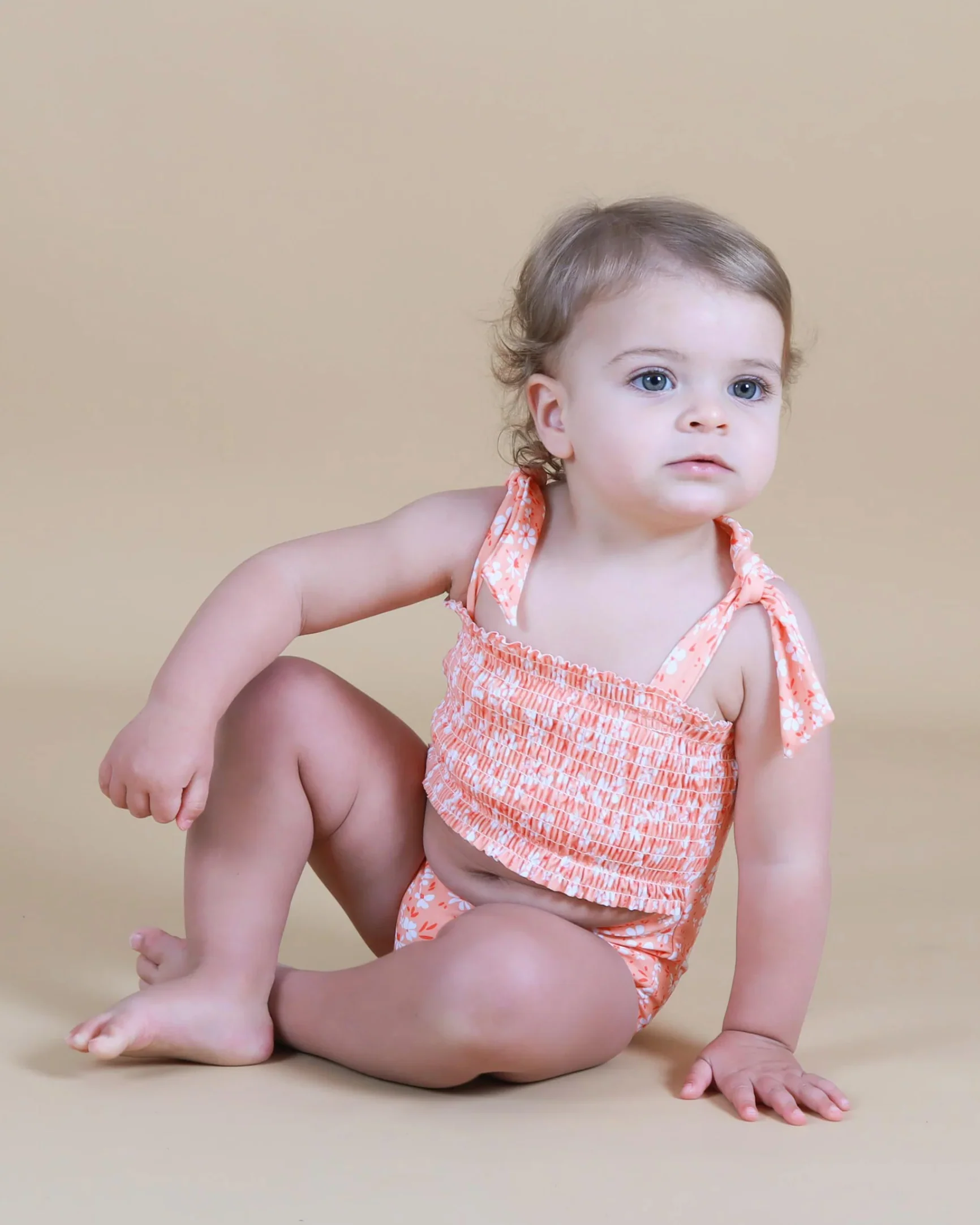Petite Floral Smocked Tie Swim - Image 3