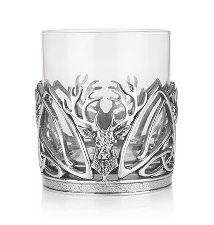Pewter Stag Whiskey Glass