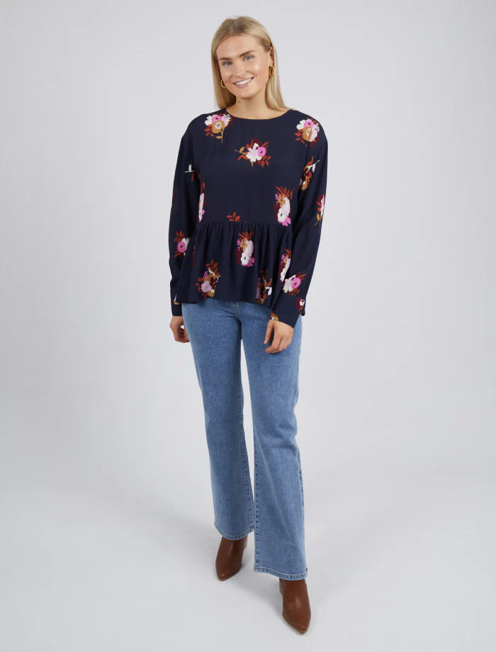 Posy Floral Blouse - Navy - Image 3