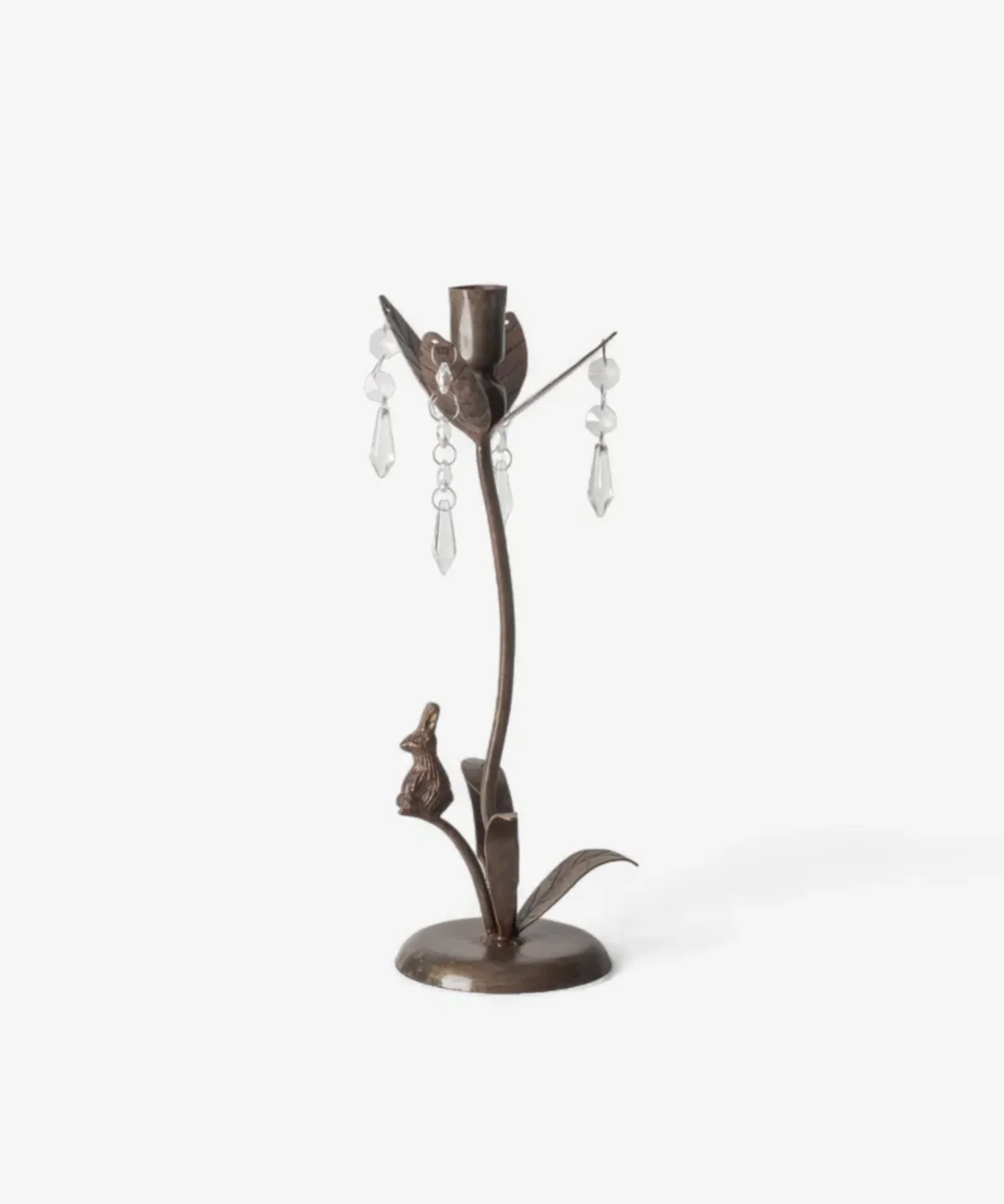Rabbit & Crystal Candleholder Tall