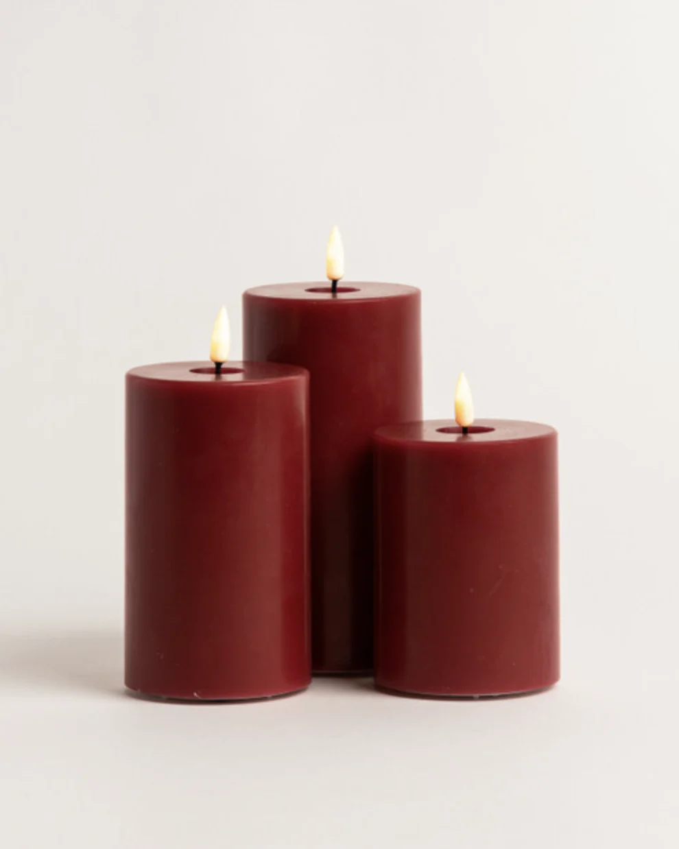 Red 7.5cm Pillar Indoor LED Candle - 10cm