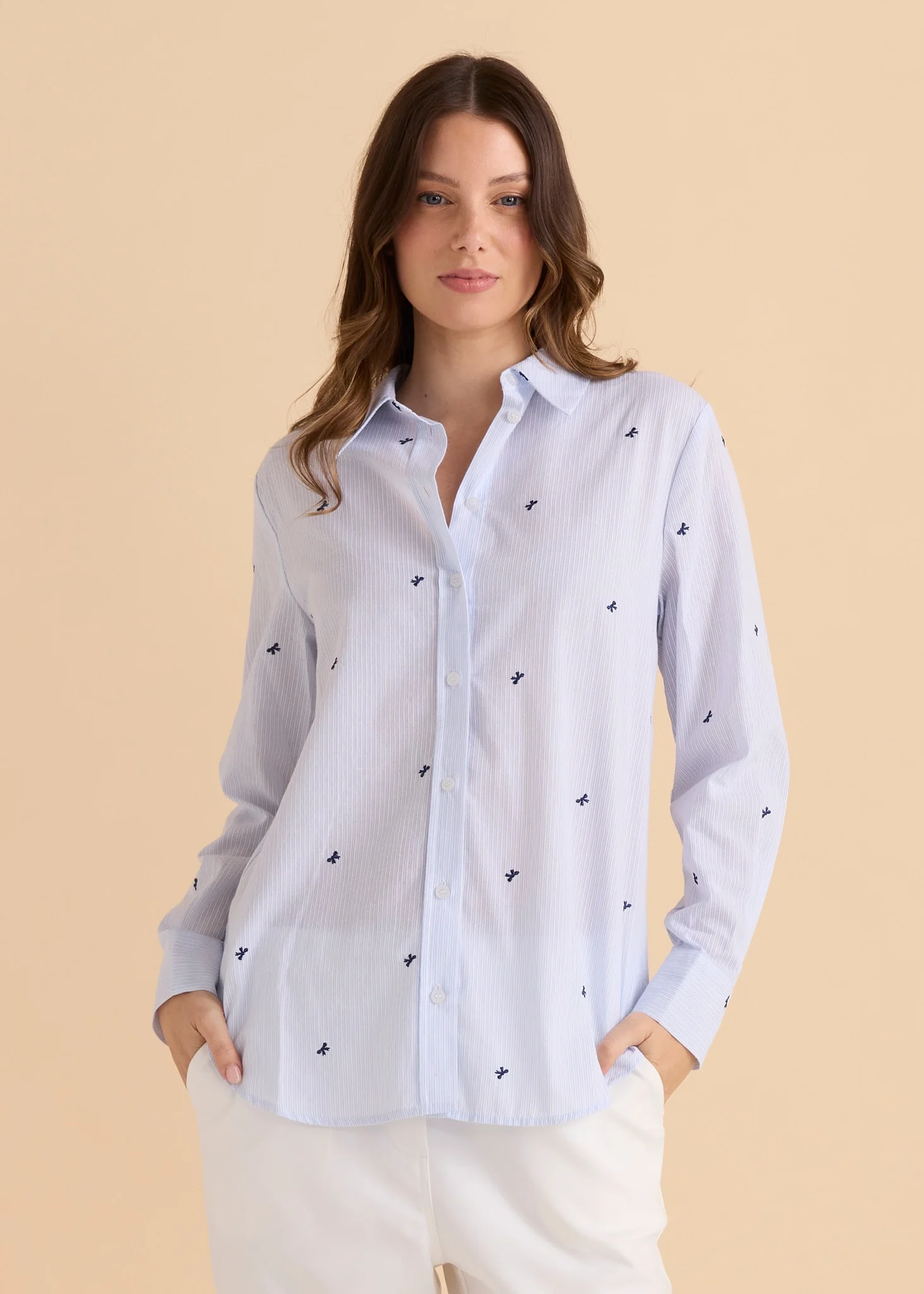 Reid Shirt - Blue Bow Stripe