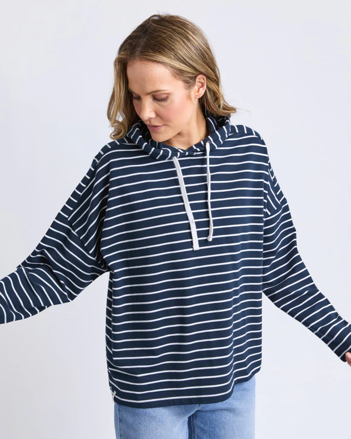 Rhea Hoodie - Navy/White Stripe - Image 4