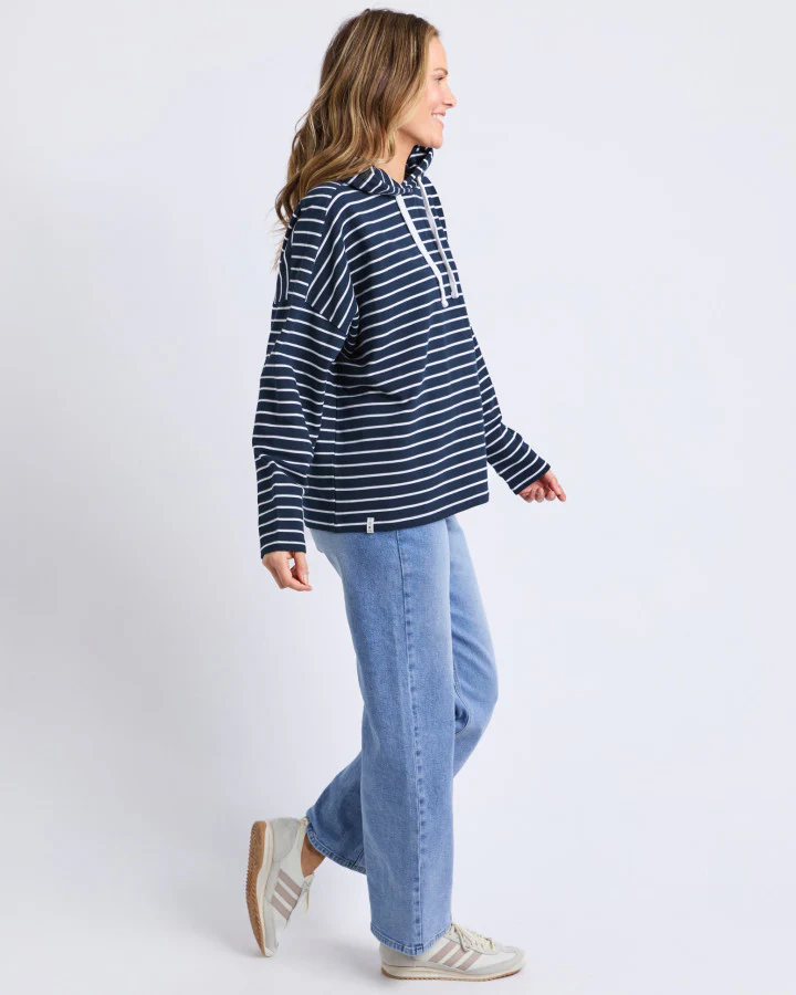 Rhea Hoodie - Navy/White Stripe - Image 6
