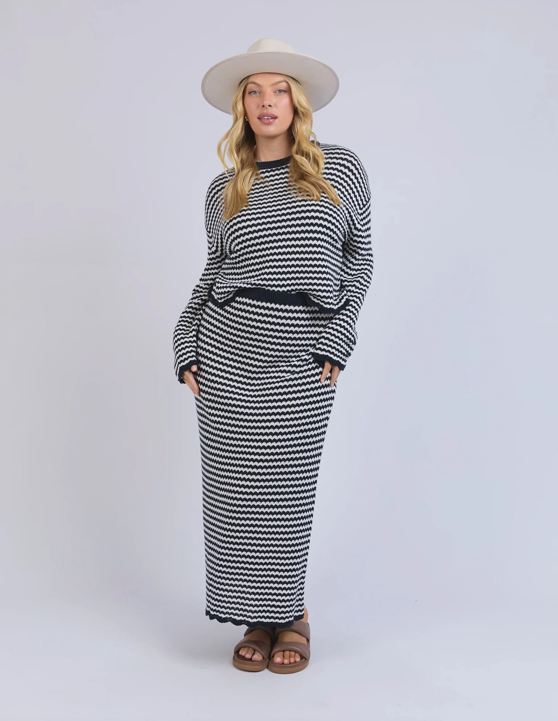 Rosie Stripe Skirt - Navy/White - Image 5