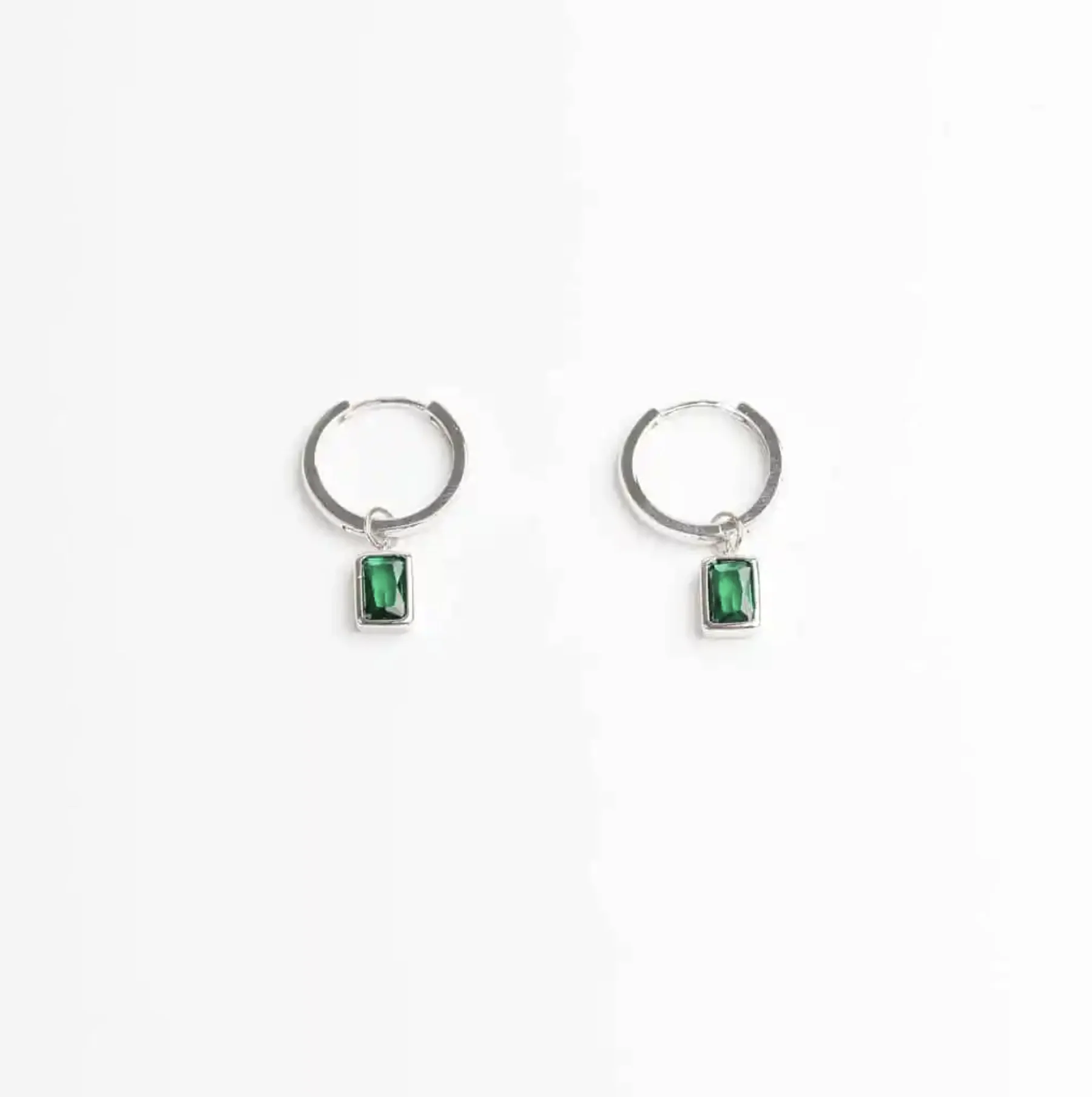 Rosy Earrings – Silver with Green