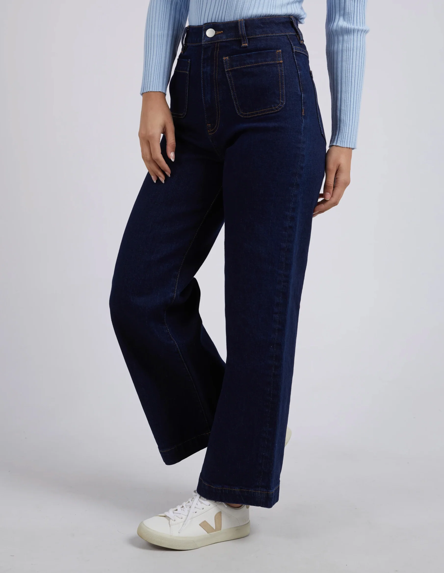 Sarah Wide Leg Jean - Dark Blue - Image 3