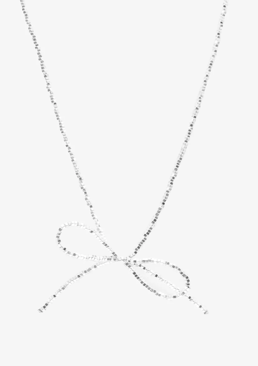 Silver Bow Necklace