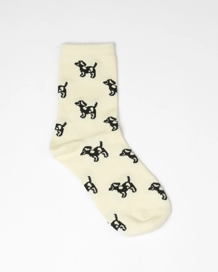 Socks - Cream Dogs