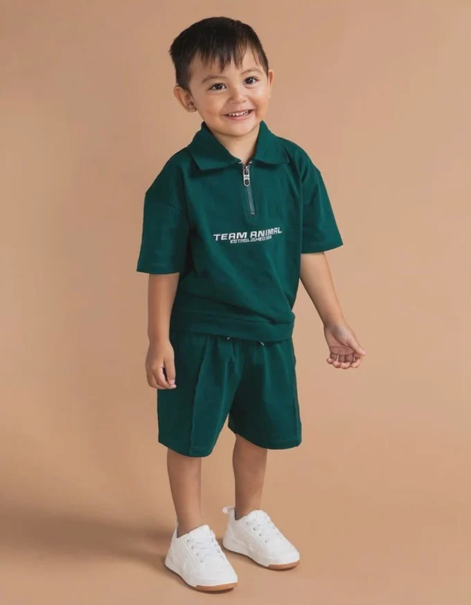 Squad Short Sleeve 1/2 Zip T-shirt - Green - Image 3