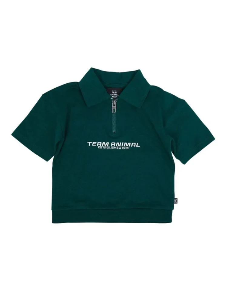 Squad Short Sleeve 1/2 Zip T-shirt - Green - Image 4