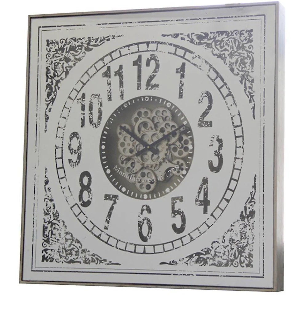 Square Mirrored Cog Clock - 82cm - Image 3