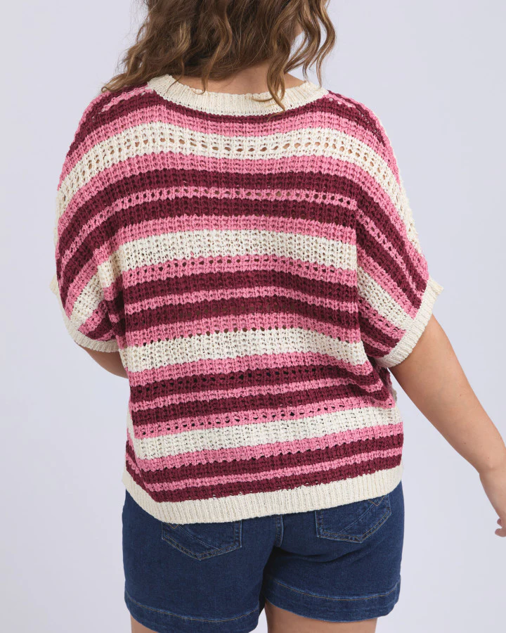Striped Knit Top - Chateau Rose Stripe - Image 3