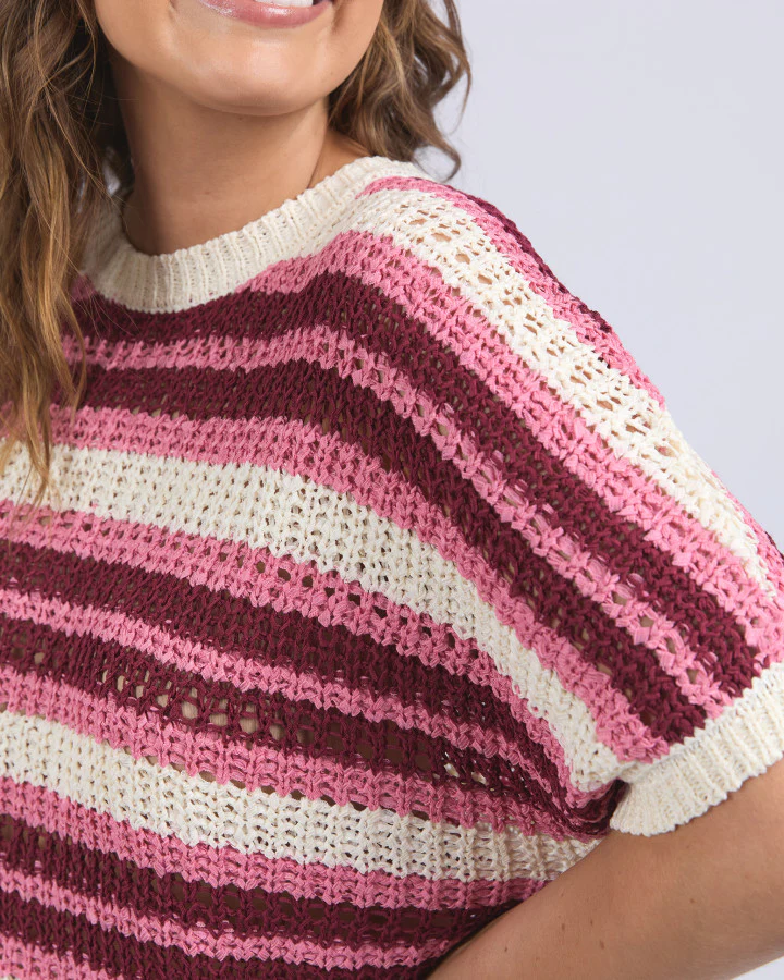 Striped Knit Top - Chateau Rose Stripe - Image 5