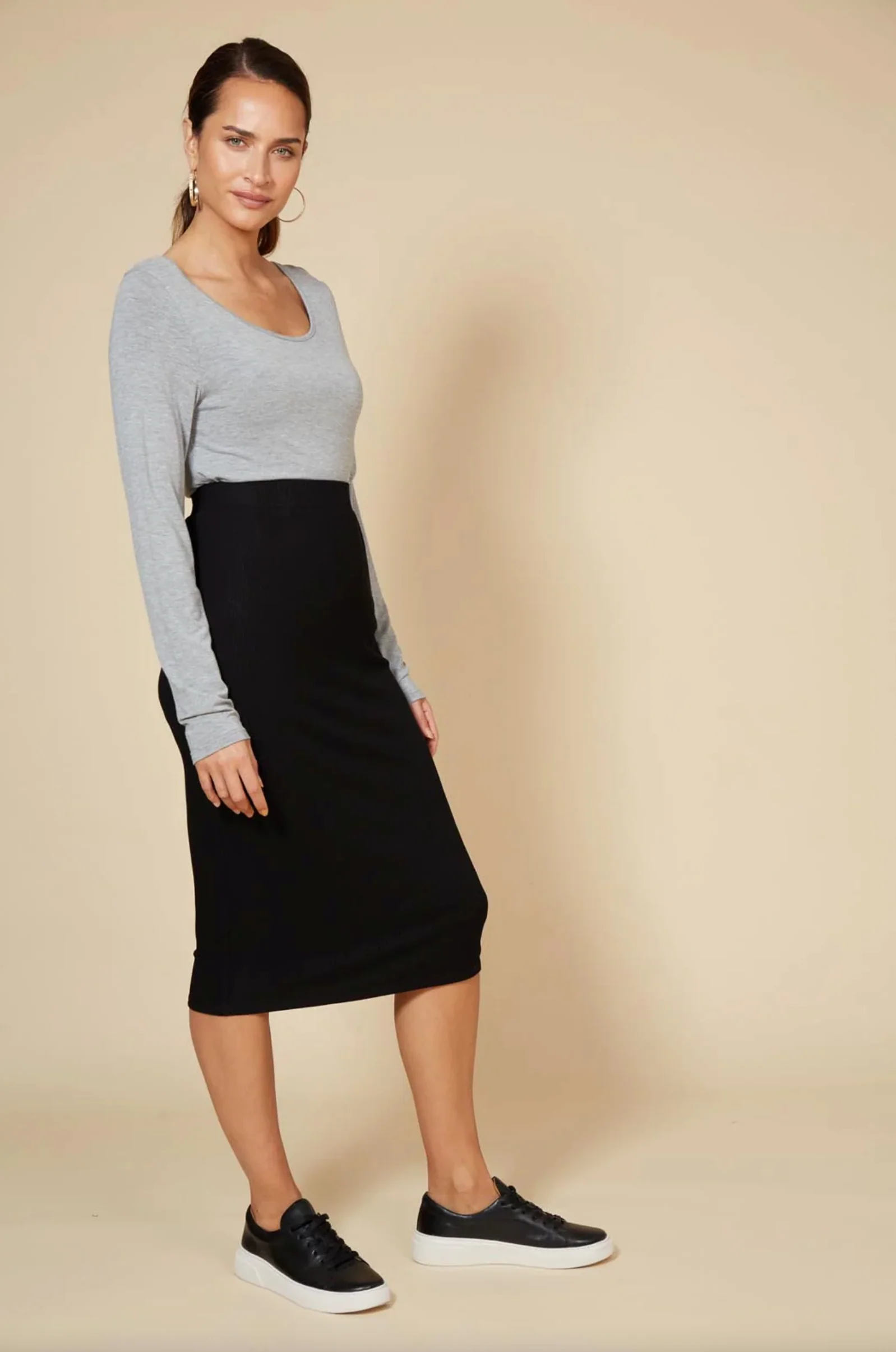 Studio Jersey Skirt - Ebony - Image 3