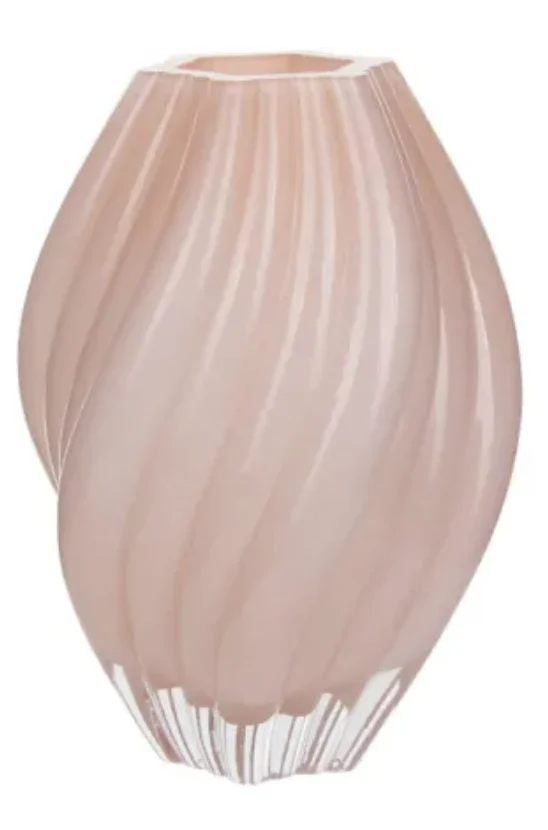 Swirl Glass Vase - Dusty Peach
