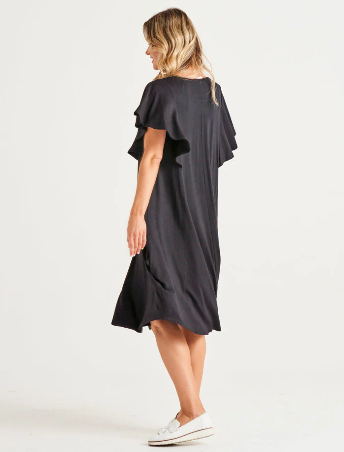 Tahiti Frill Dress - Black - Image 4