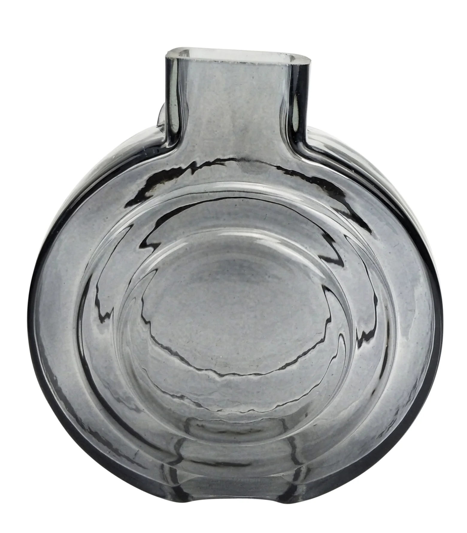 Tommy Round Glass Vase - Steel