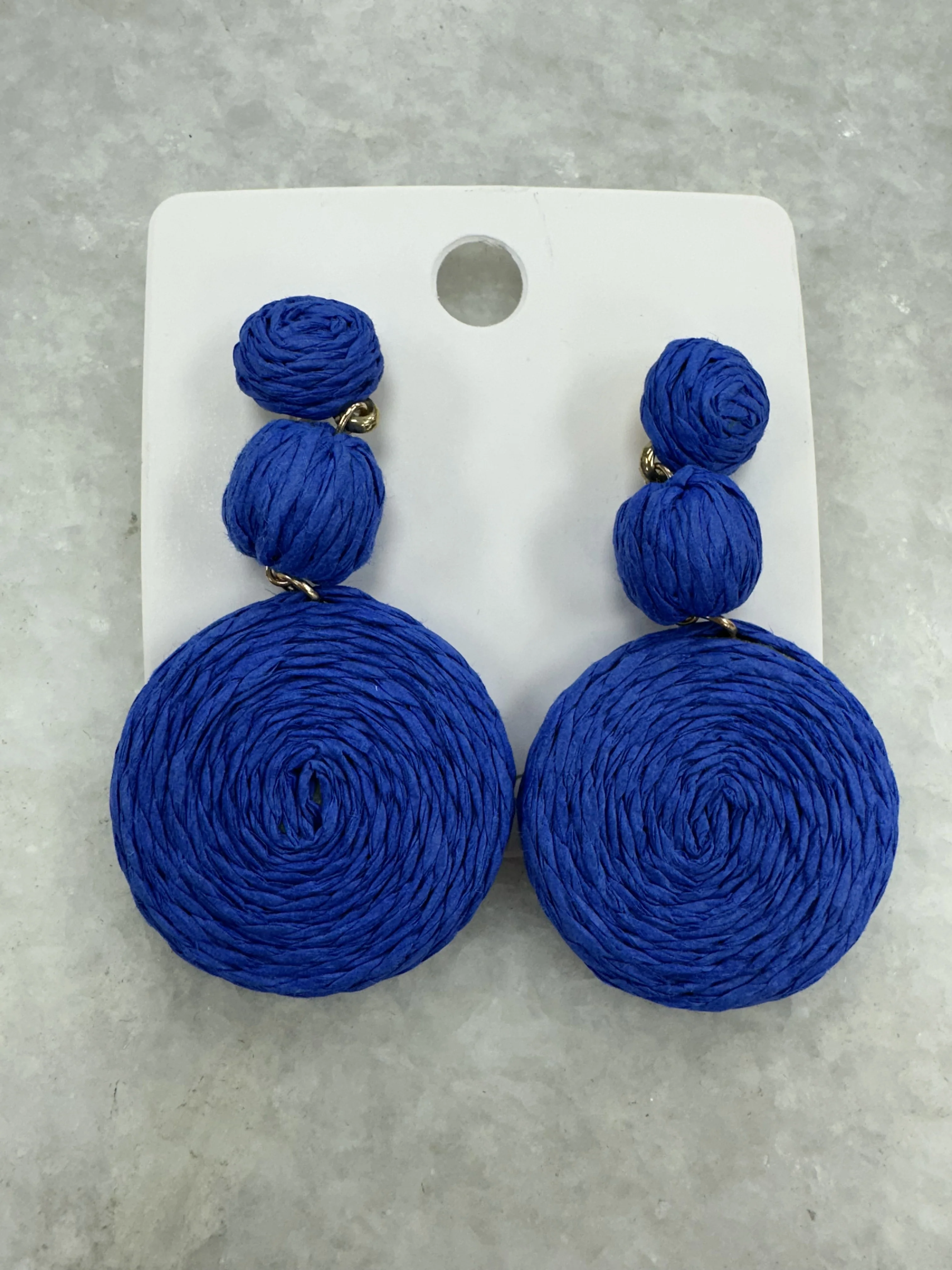 Wicker Earrings - Blue