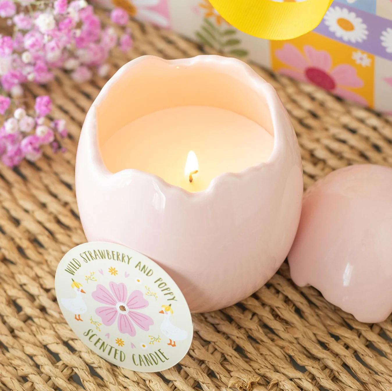 Wild Strawberry & Poppy Egg Shaped Candle - Image 2